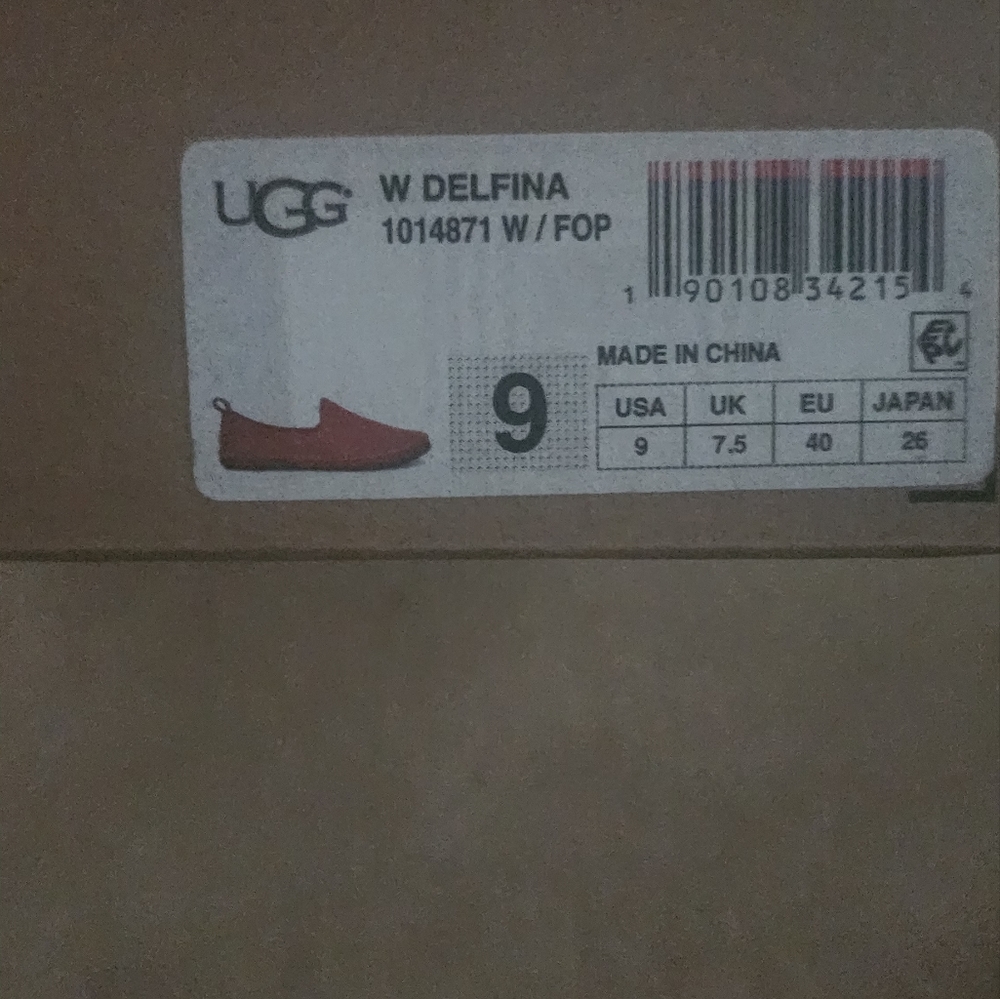 A brand new pair of Ugg loafers..never worn. S